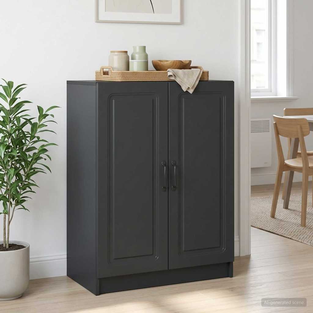 Sideboard 66 x 34.5 x 87 cm Engineered Wood Black