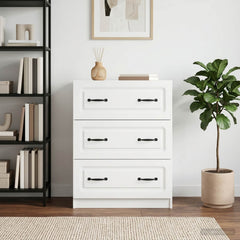 vidaXL Drawer Cabinet White 66 x 34.5 x 87 cm Engineered Wood 1