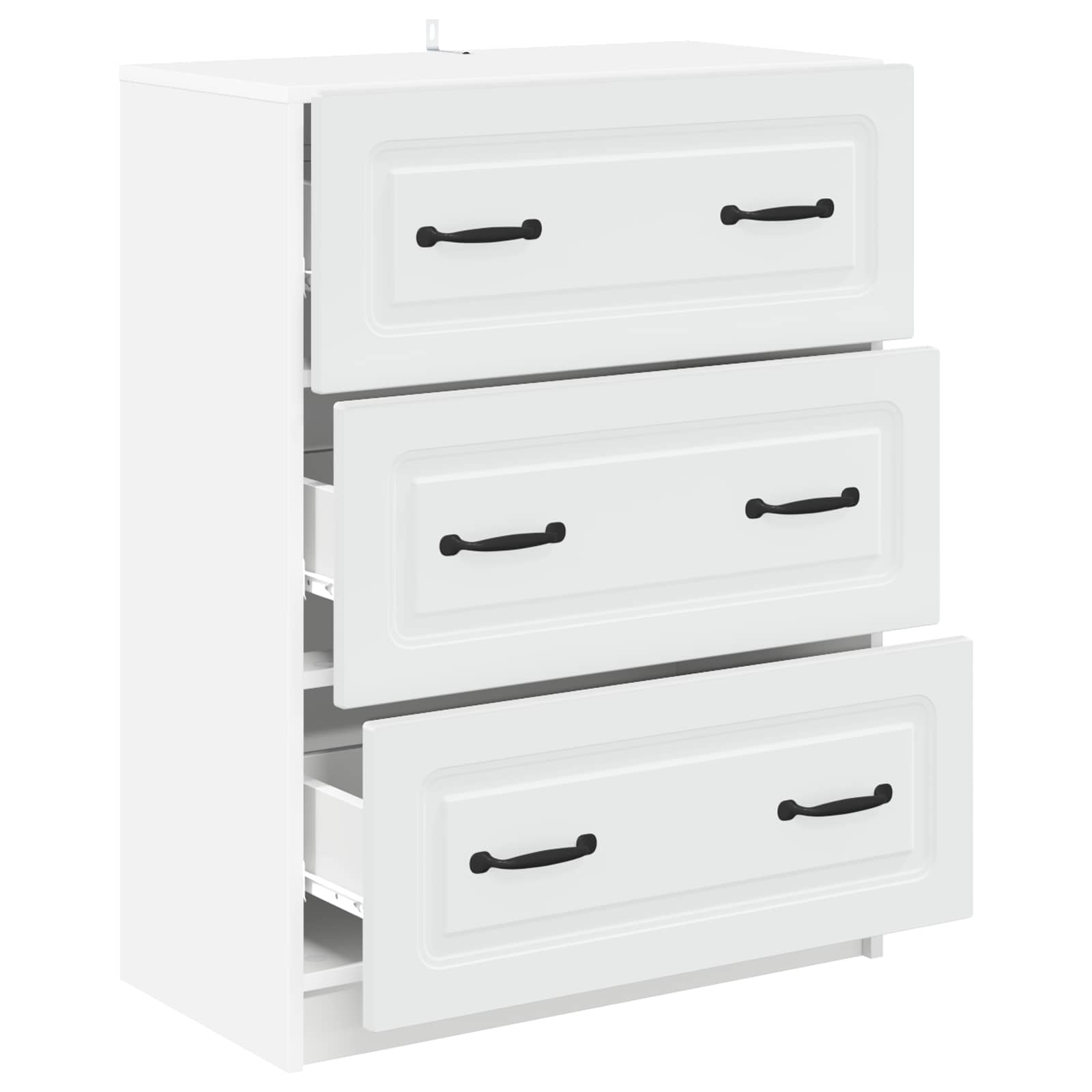 vidaXL Drawer Cabinet White 66 x 34.5 x 87 cm Engineered Wood 5