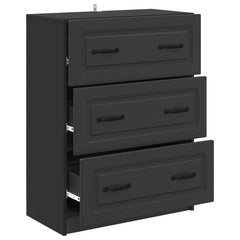 vidaXL Drawer Cabinet Black 66 x 34.5 x 87 cm Engineered Wood 5