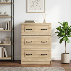 vidaXL Drawer Cabinet Sonoma Oak 66 x 34.5 x 87 cm Engineered Wood 4