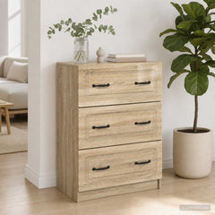 vidaXL Drawer Cabinet Sonoma Oak 66 x 34.5 x 87 cm Engineered Wood 1