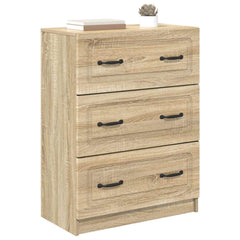 vidaXL Drawer Cabinet Sonoma Oak 66 x 34.5 x 87 cm Engineered Wood 3