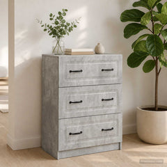 vidaXL Drawer Cabinet Concrete Grey 66 x 34.5 x 87 cm Engineered Wood 1