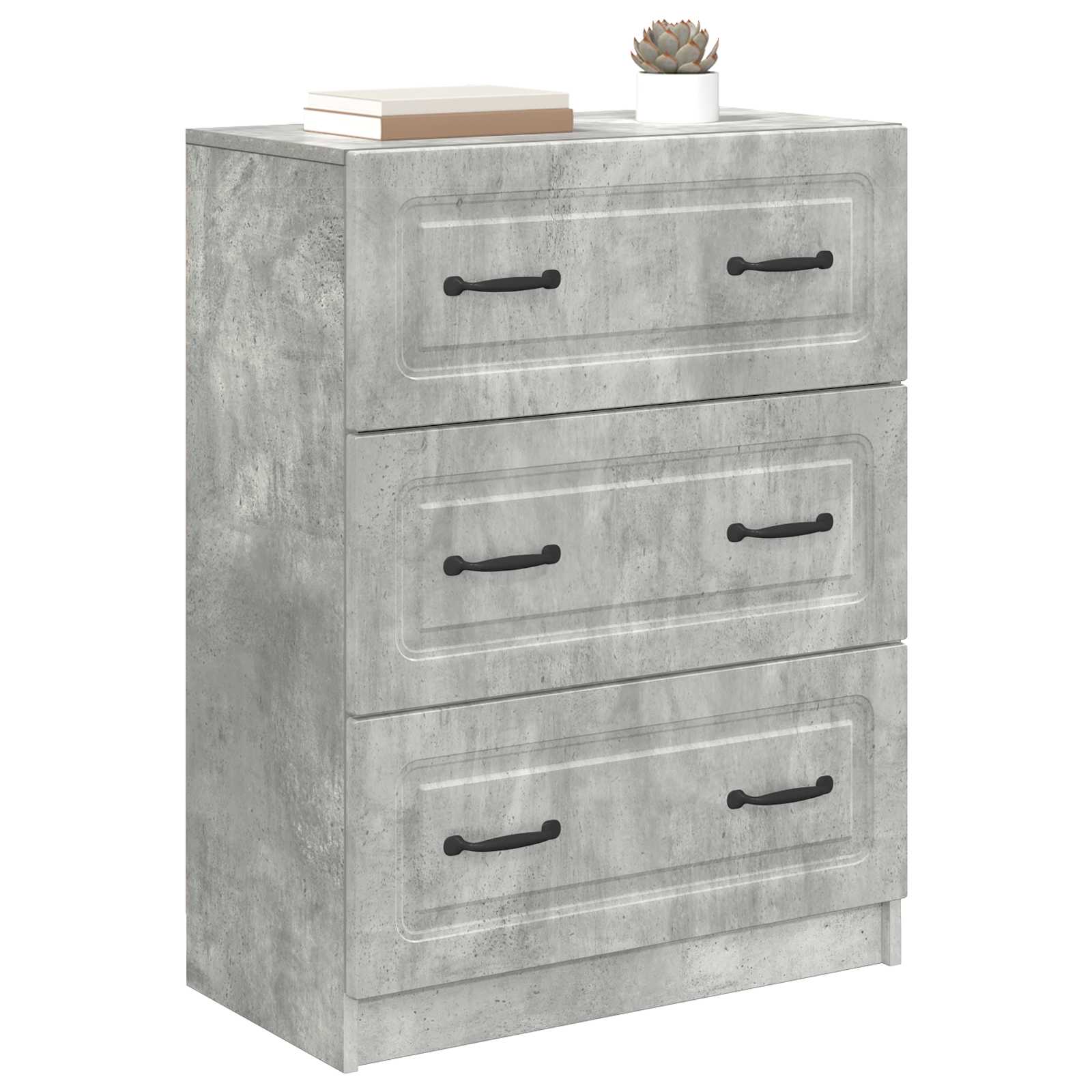 vidaXL Drawer Cabinet Concrete Grey 66 x 34.5 x 87 cm Engineered Wood 3