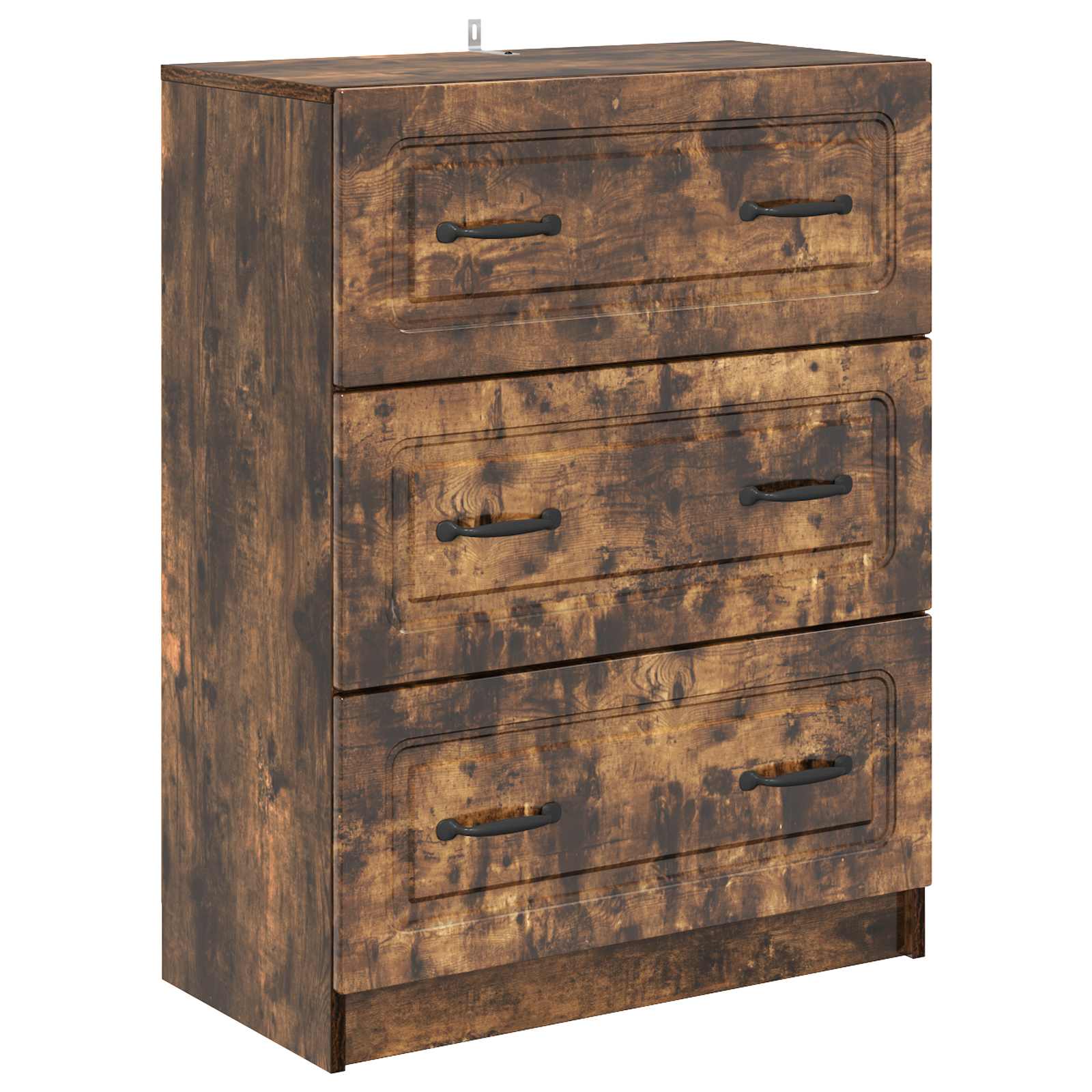 vidaXL Drawer Cabinet Smoked Oak 66 x 34.5 x 87 cm Engineered Wood 2
