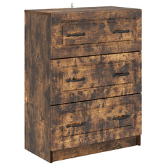 vidaXL Drawer Cabinet Smoked Oak 66 x 34.5 x 87 cm Engineered Wood 2