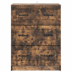 vidaXL Drawer Cabinet Smoked Oak 66 x 34.5 x 87 cm Engineered Wood 6