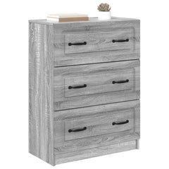 vidaXL Drawer Cabinet Grey Sonoma 66 x 34.5 x 87 cm Engineered Wood 3
