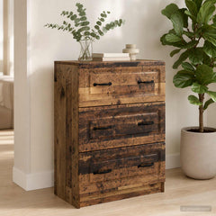 vidaXL Drawer Cabinet Old Wood 66 x 34.5 x 87 cm Engineered Wood 4