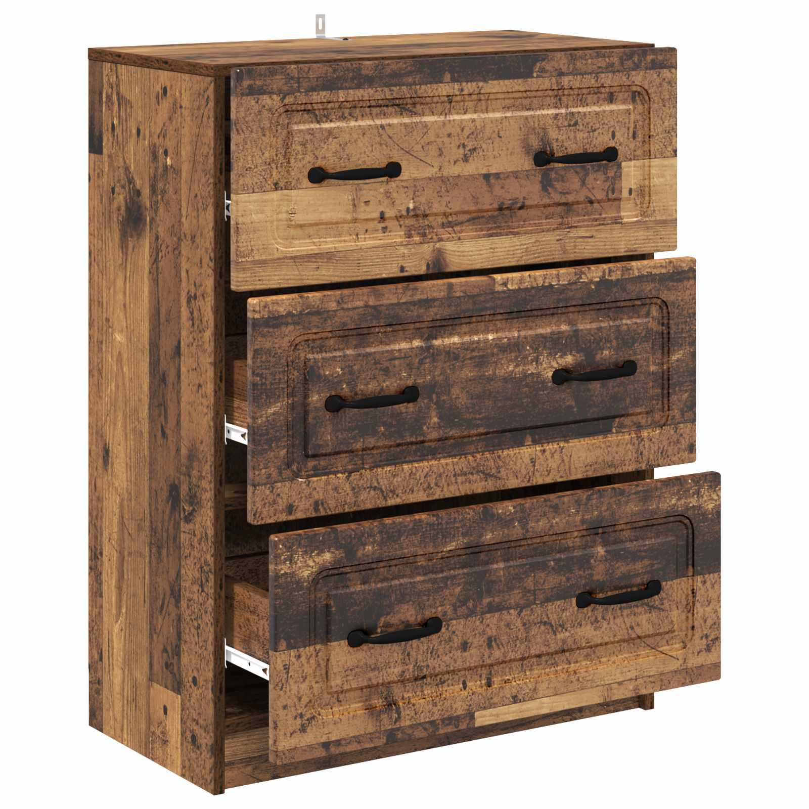 vidaXL Drawer Cabinet Old Wood 66 x 34.5 x 87 cm Engineered Wood 5