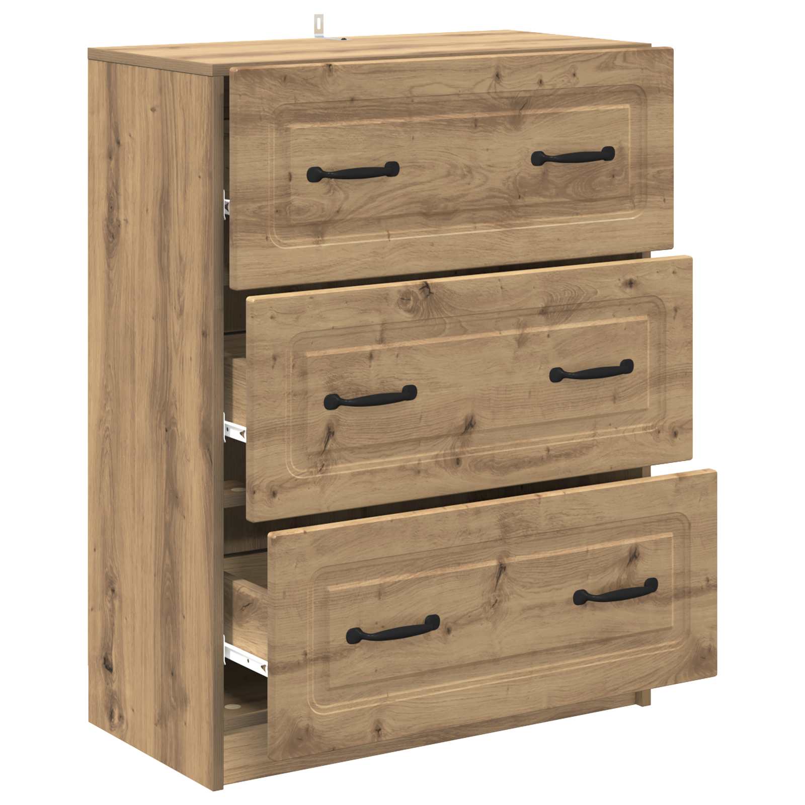 vidaXL Drawer Cabinet 66 x 34.5 x 87 cm Engineered Wood Artisan Oak 5