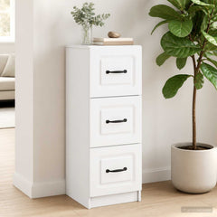 vidaXL Drawer Cabinet White 33 x 34.5 x 87 cm Engineered Wood 1