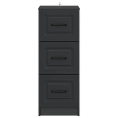 Drawer Cabinet Black Engineered Wood, image 6