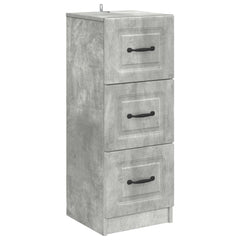 vidaXL Drawer Cabinet Concrete Grey 33 x 34.5 x 87 cm Engineered Wood 2