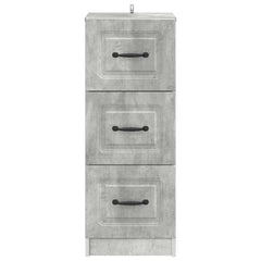 vidaXL Drawer Cabinet Concrete Grey 33 x 34.5 x 87 cm Engineered Wood 6