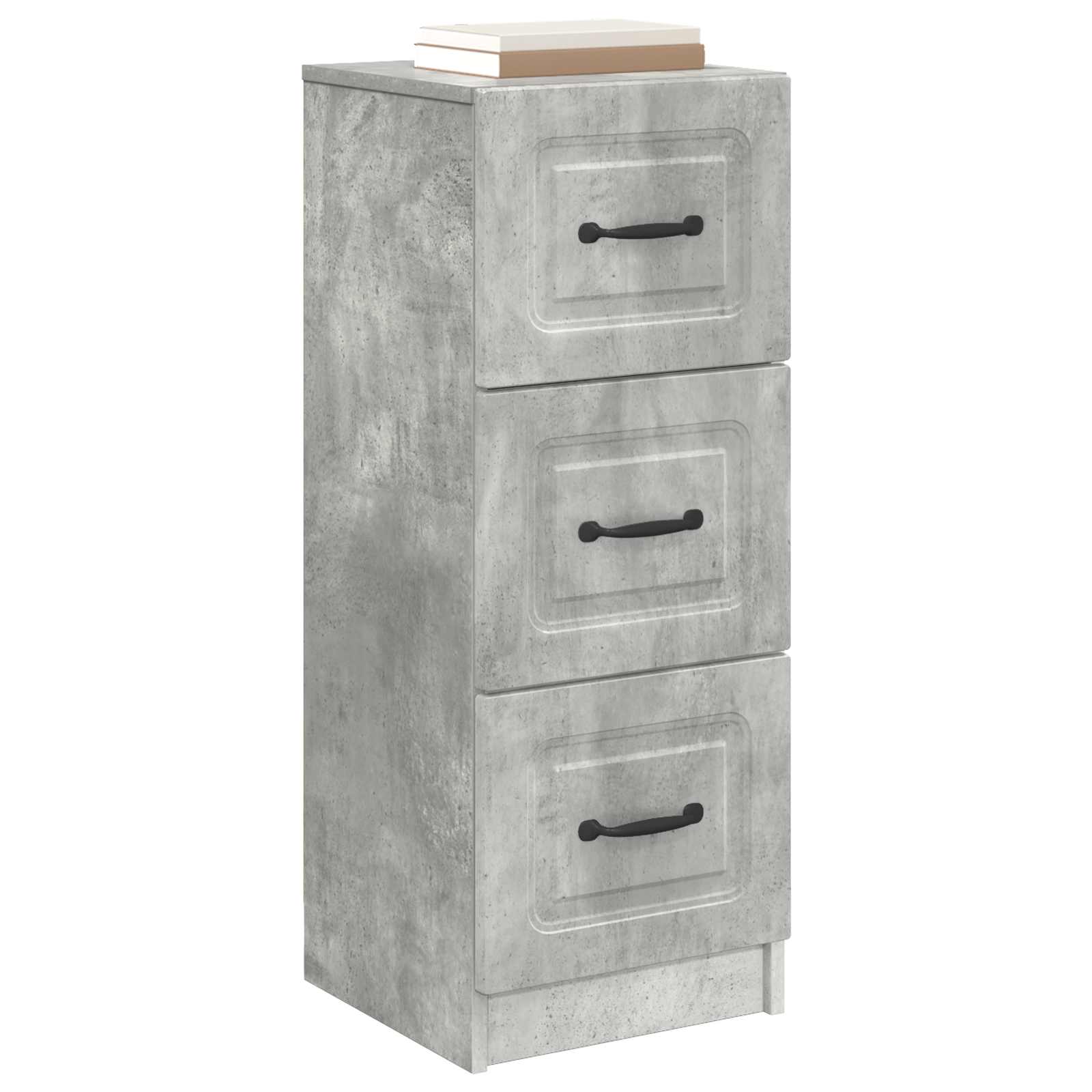 vidaXL Drawer Cabinet Concrete Grey 33 x 34.5 x 87 cm Engineered Wood 3