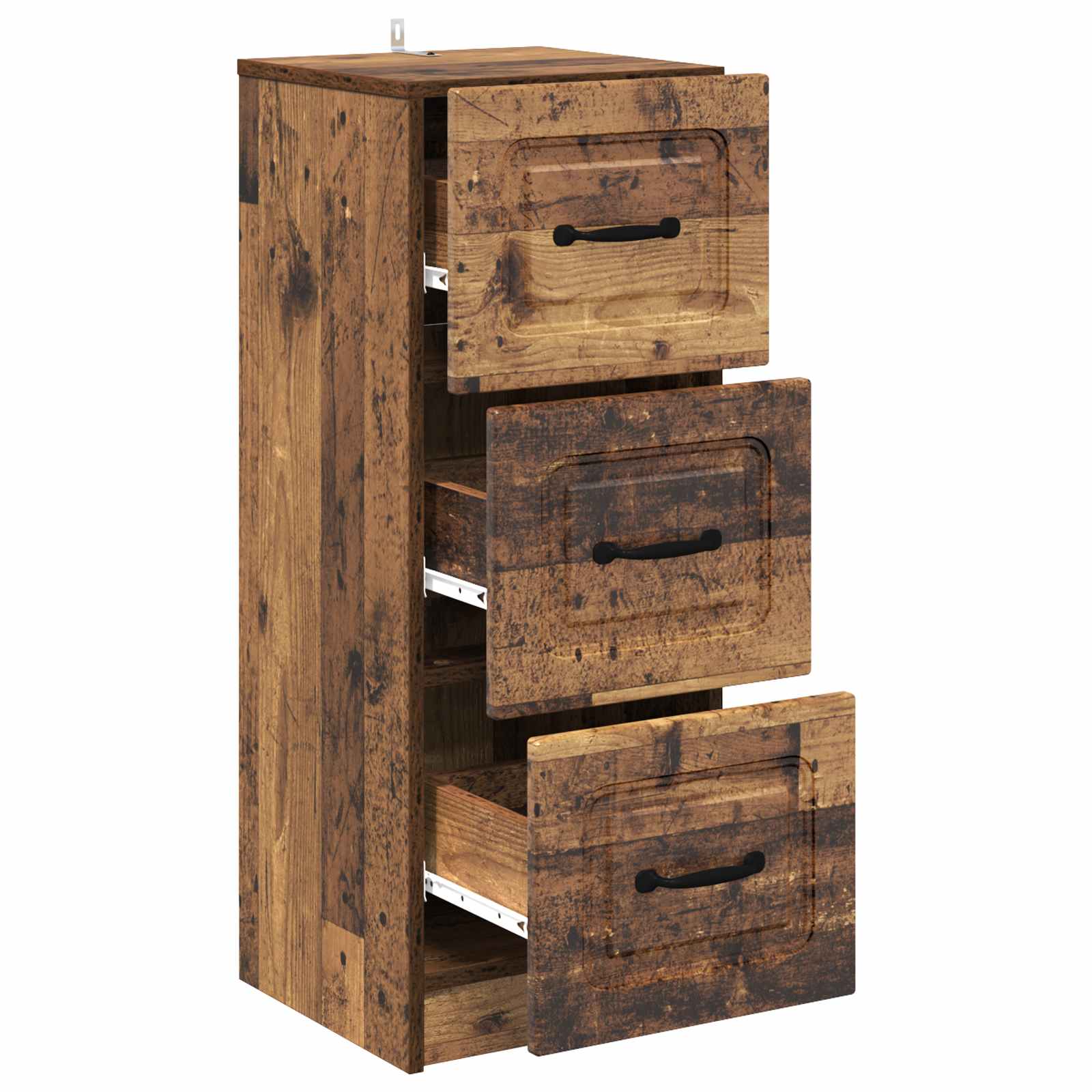 vidaXL Drawer Cabinet Old Wood 33 x 34.5 x 87 cm Engineered Wood 5