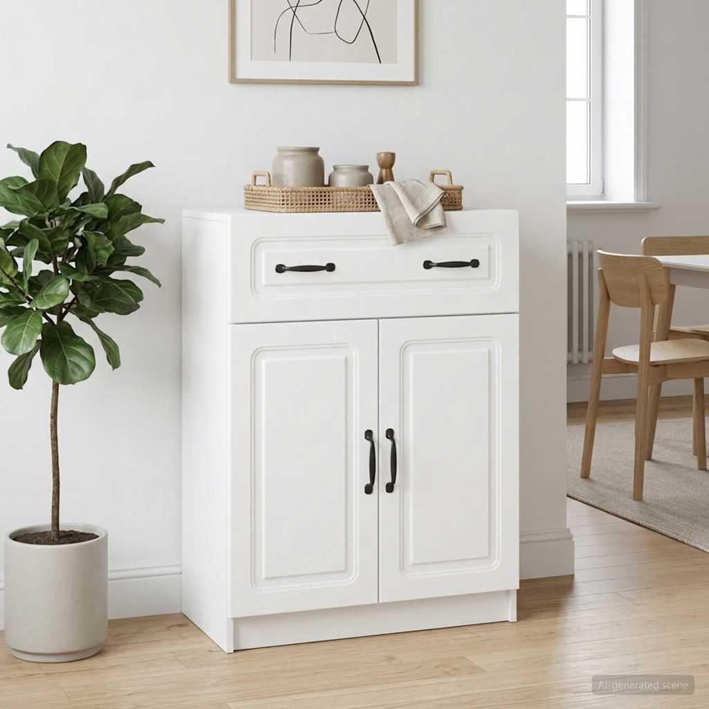 Sideboard 66 x 34.5 x 87 cm Engineered Wood White