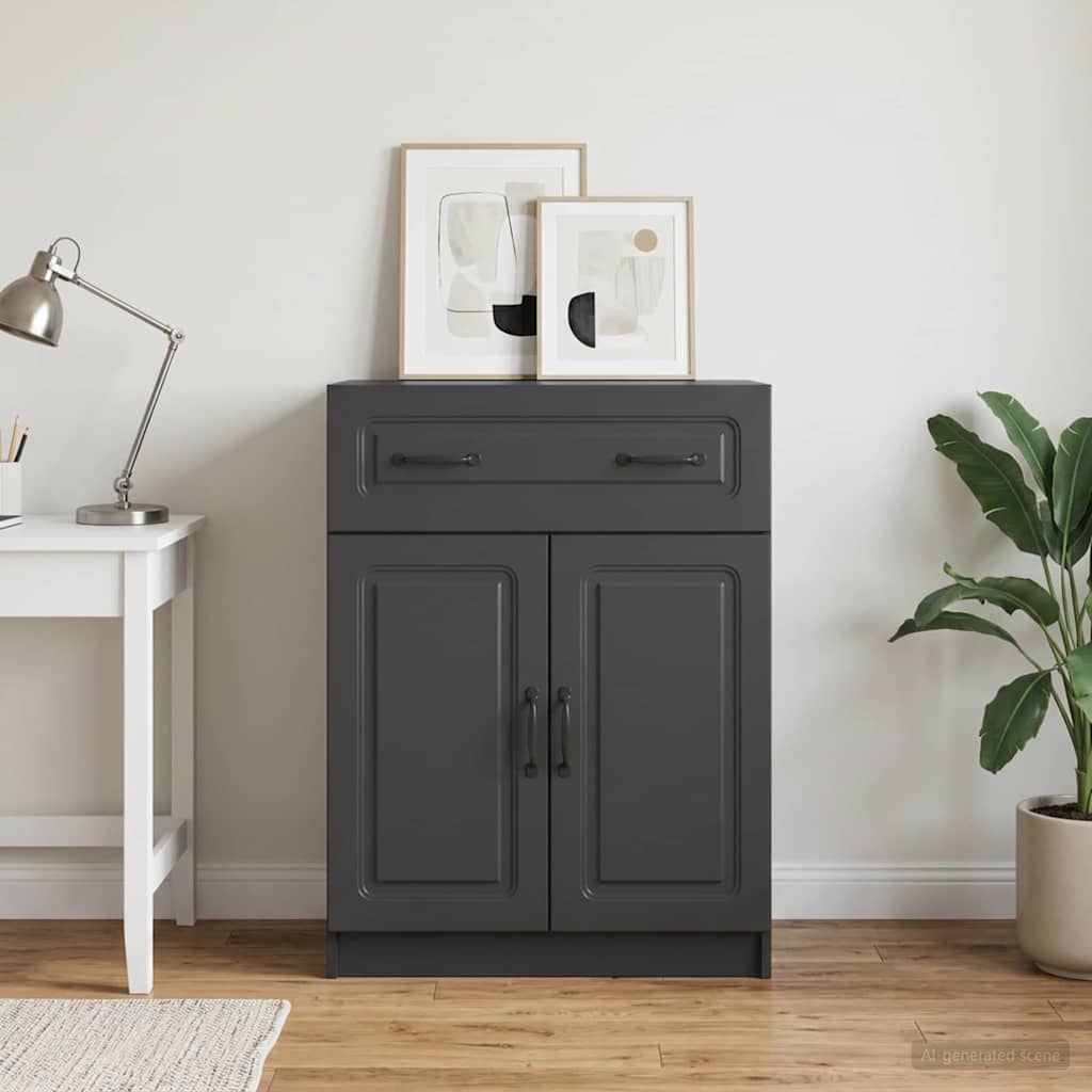 Sideboard 66 x 34.5 x 87 cm Engineered Wood Black