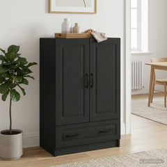 Sideboard 66 x 34.5 x 92 cm Engineered Wood Black