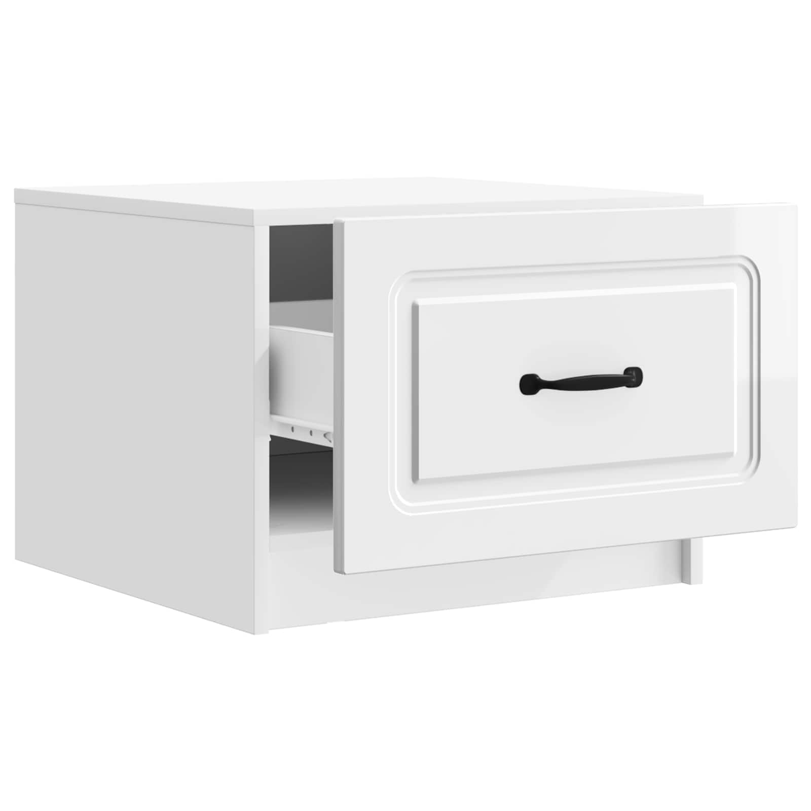 vidaXL Coffee Table High Gloss White 49 x 50 x 37 cm Engineered Wood 4