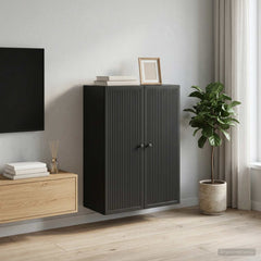 vidaXL Wall-Mounted Cabinet Black 66 x 34.5 x 90 cm Engineered Wood 1