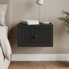 vidaXL Wall-Mounted Bedside Cabinet Black 33 x 34.5 x 20 cm 1