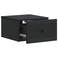 vidaXL Wall-Mounted Bedside Cabinet Black 33 x 34.5 x 20 cm 4