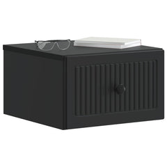 vidaXL Wall-Mounted Bedside Cabinet Black 33 x 34.5 x 20 cm 3