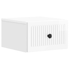 vidaXL Wall-Mounted Bedside Cabinet High Gloss White 33 x 34.5 x 20 cm 2