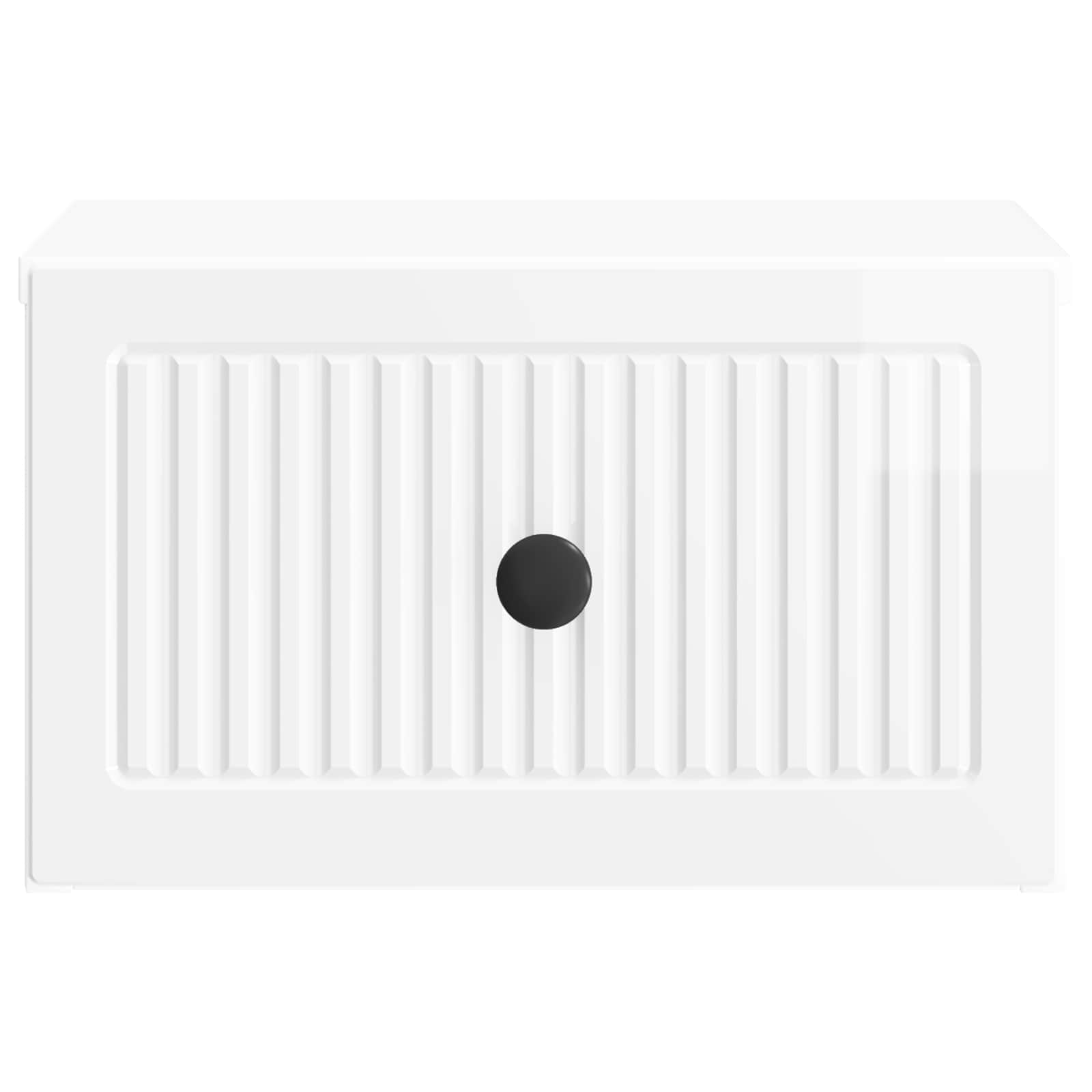 vidaXL Wall-Mounted Bedside Cabinet High Gloss White 33 x 34.5 x 20 cm 5
