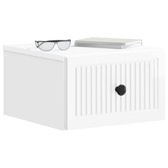 vidaXL Wall-Mounted Bedside Cabinet High Gloss White 33 x 34.5 x 20 cm 3