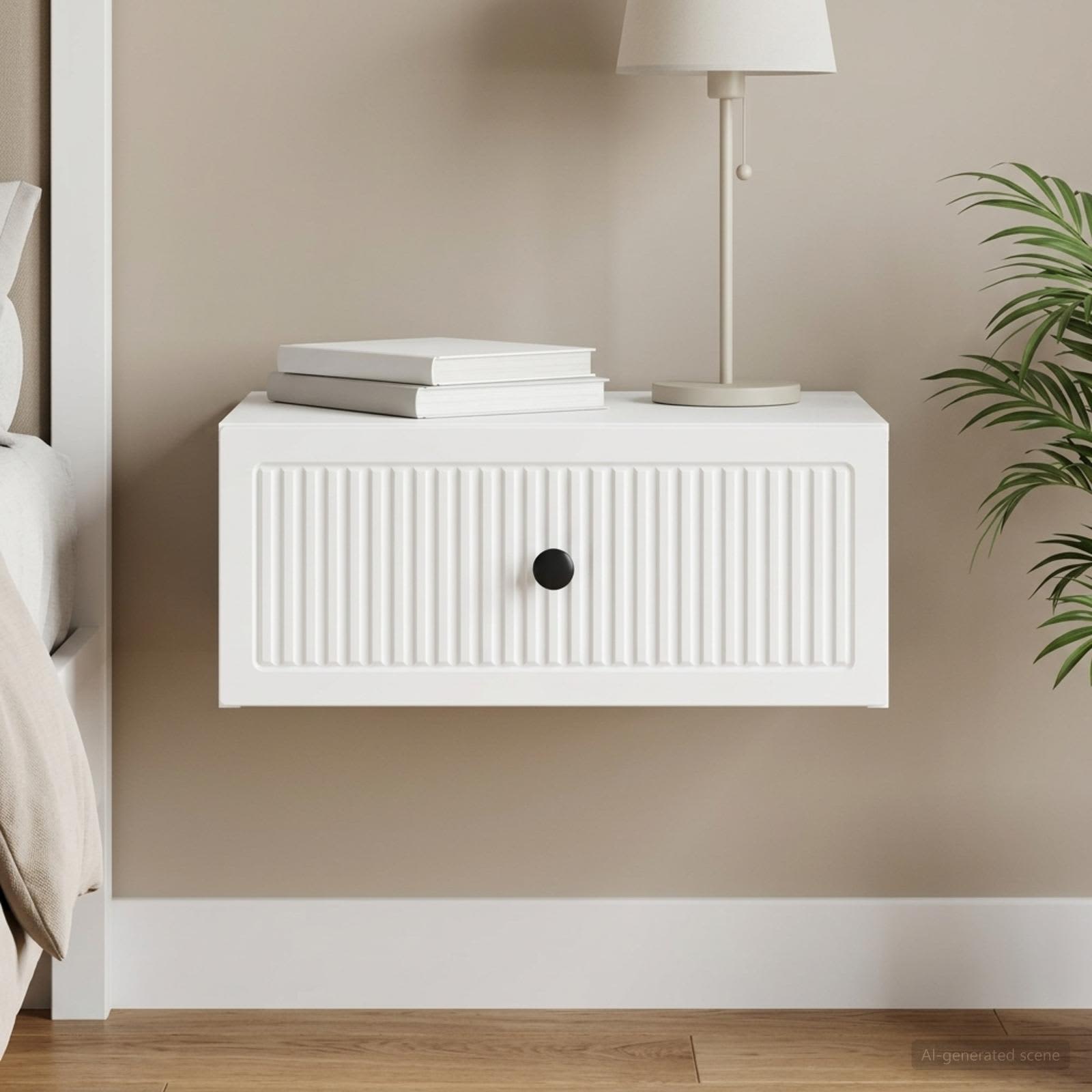 vidaXL Bedside Cabinet White 49 x 34.5 x 20 cm Engineered Wood 1