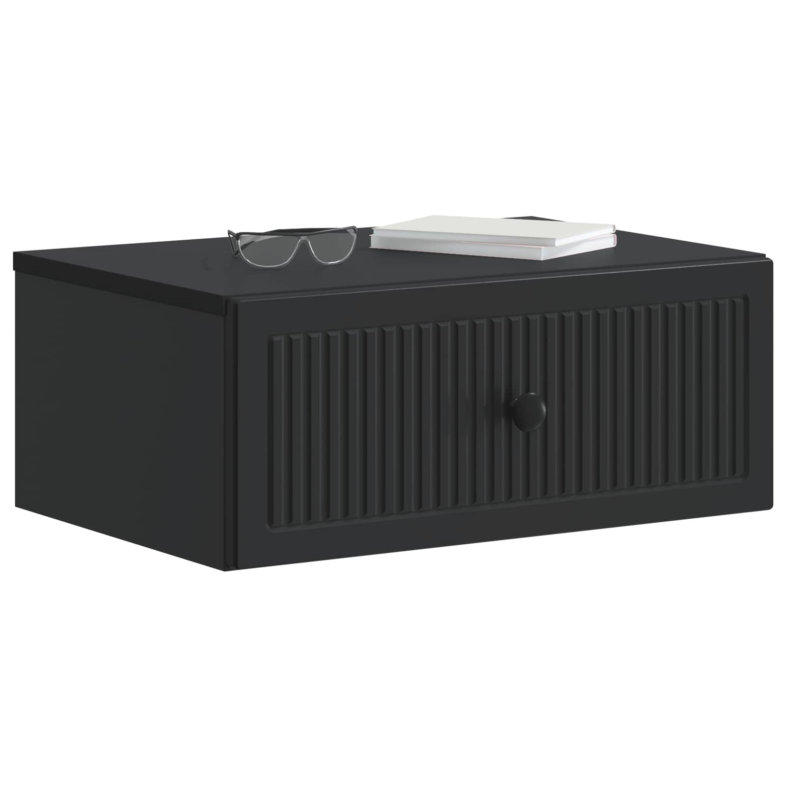 vidaXL Bedside Cabinet Black 49 x 34.5 x 20 cm Engineered Wood 3
