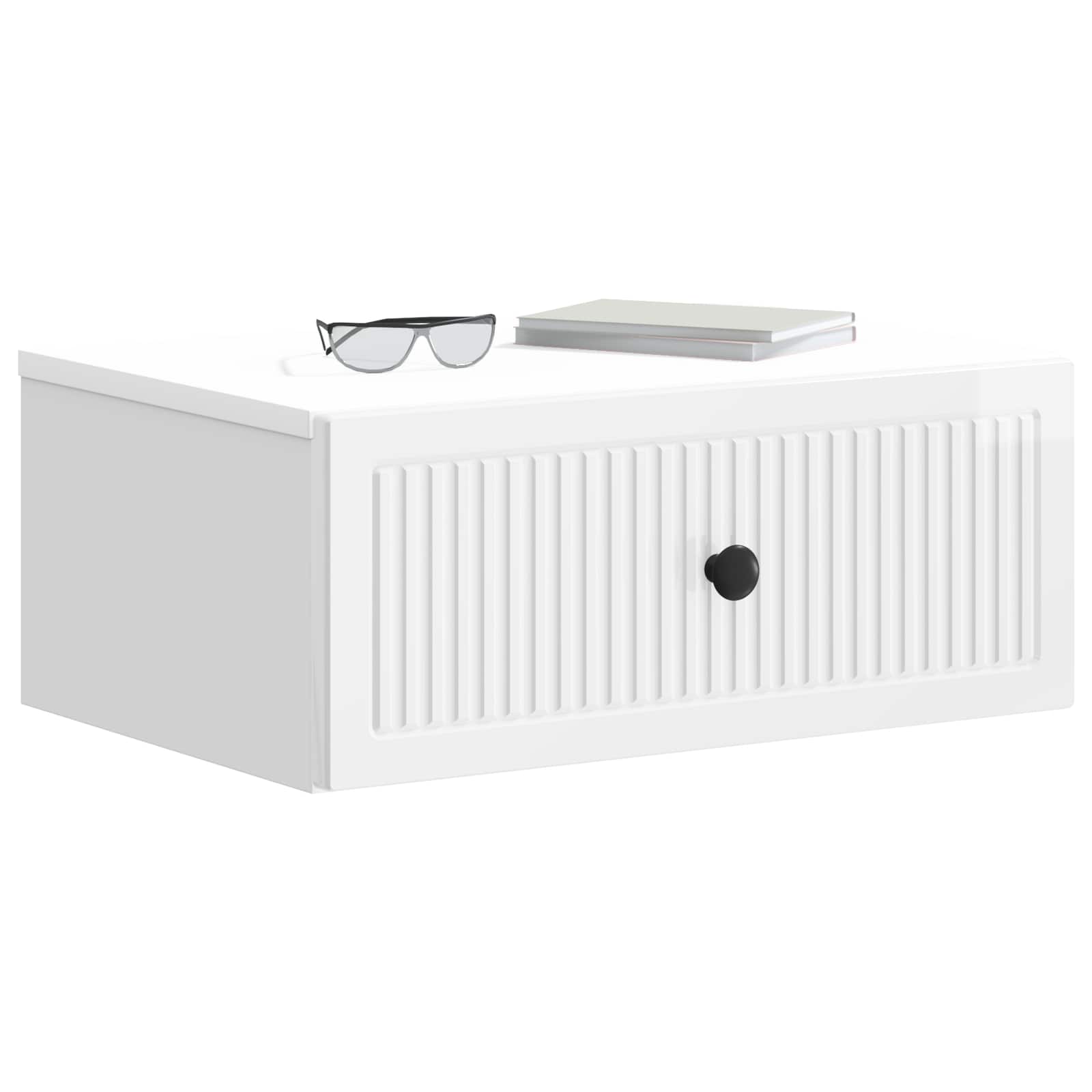 vidaXL Bedside Cabinet High Gloss White 49 x 34.5 x 20 cm 3