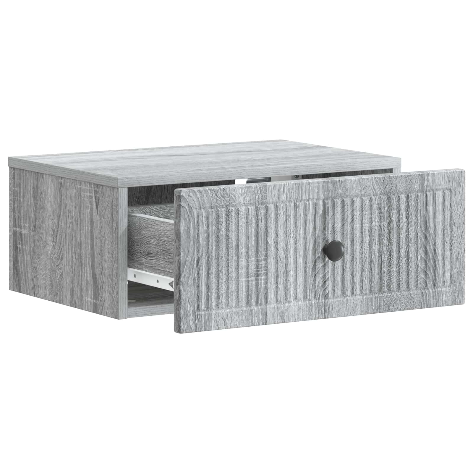 vidaXL Bedside Cabinet Grey Sonoma 49 x 34.5 x 20 cm Engineered Wood 4
