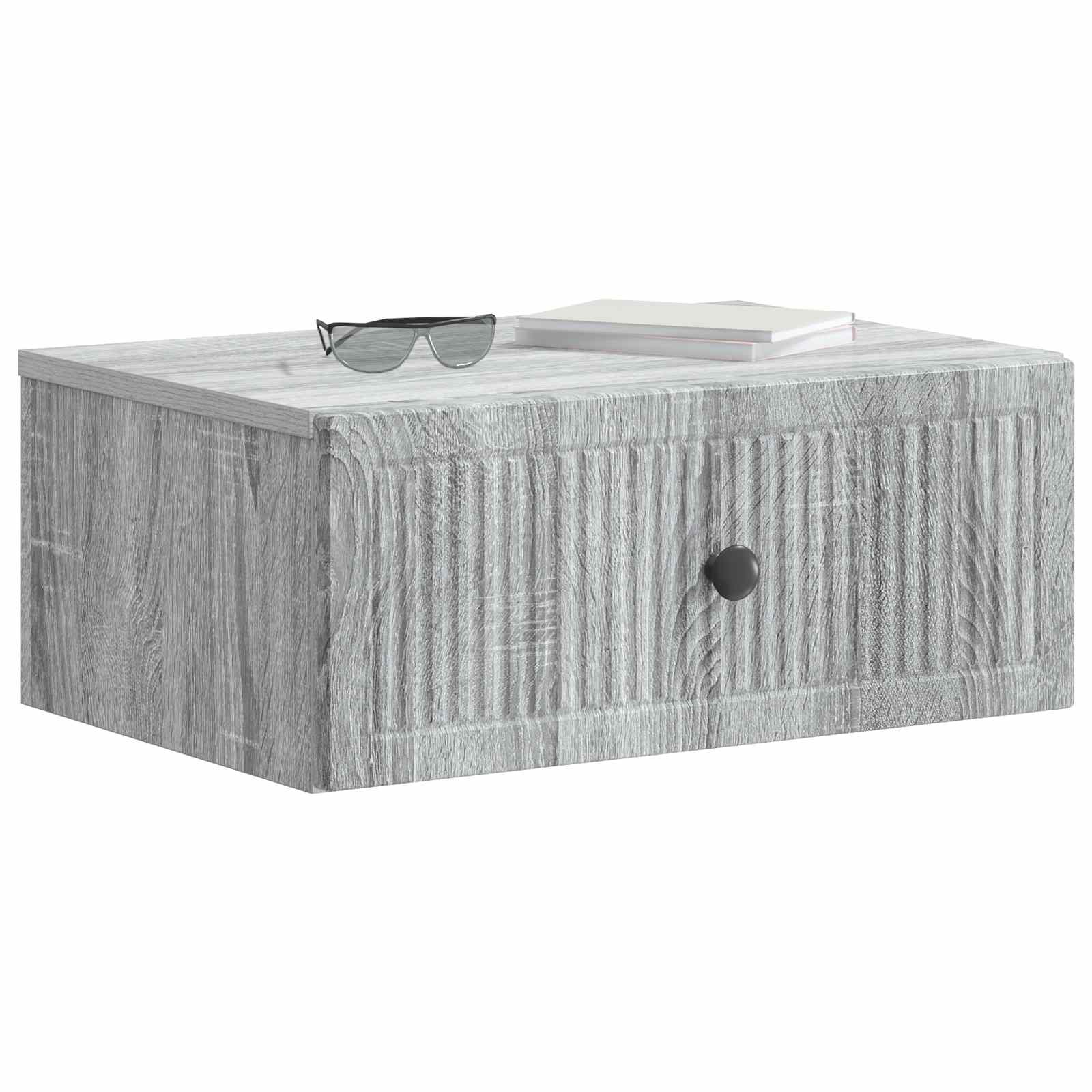 vidaXL Bedside Cabinet Grey Sonoma 49 x 34.5 x 20 cm Engineered Wood 3