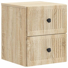 vidaXL Wall-Mounted Bedside Cabinet Sonoma Oak 33 x 34.5 x 40 cm 2