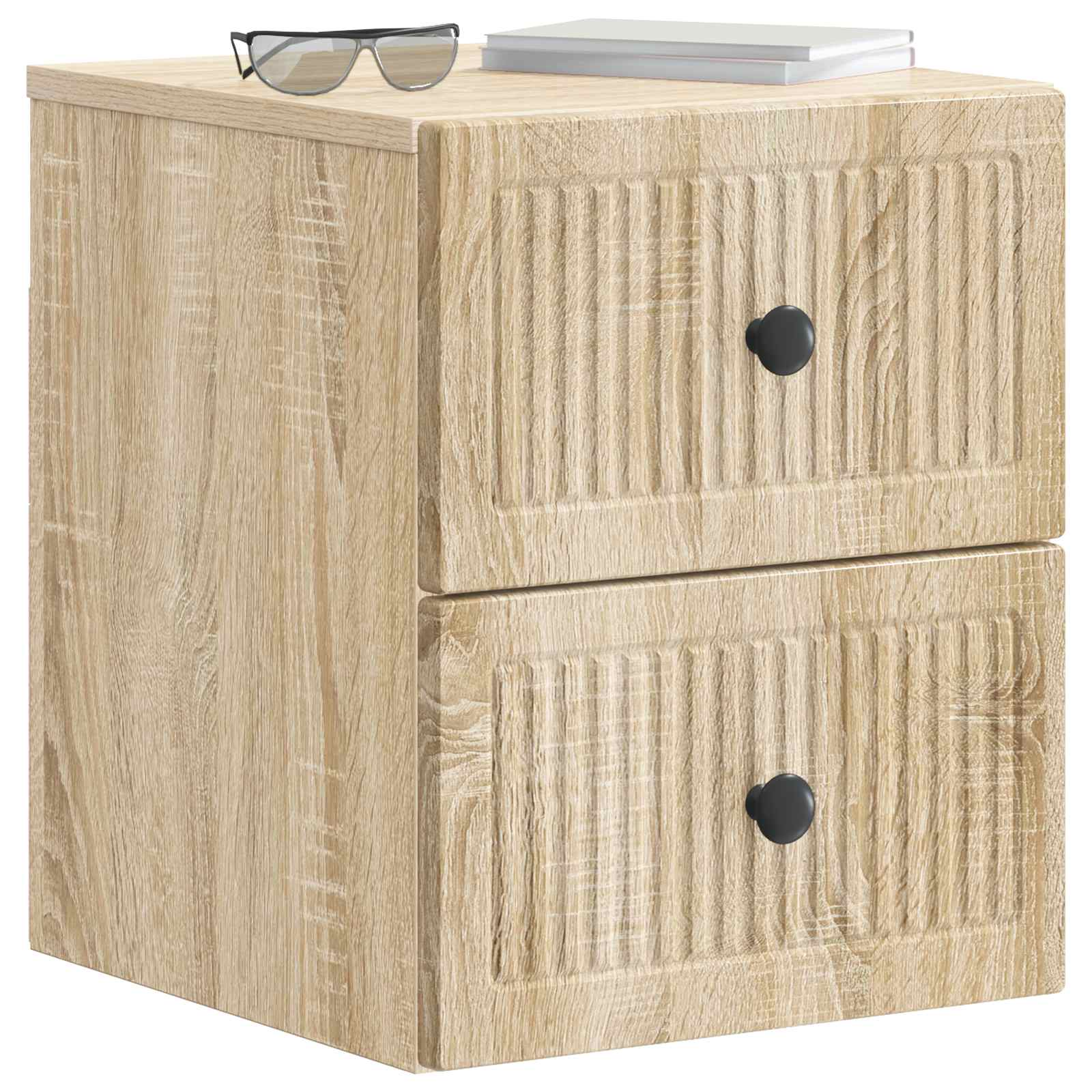 vidaXL Wall-Mounted Bedside Cabinet Sonoma Oak 33 x 34.5 x 40 cm 3
