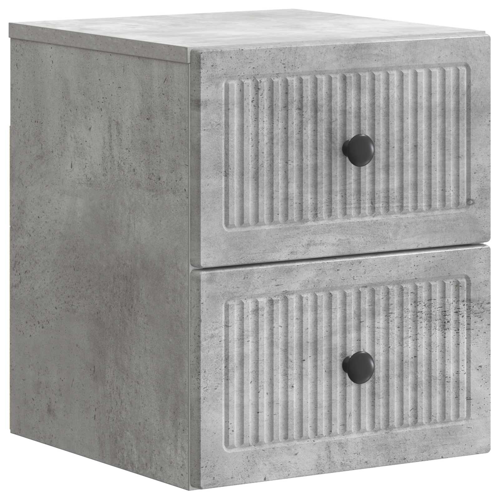 vidaXL Wall-Mounted Bedside Cabinet Concrete Grey 33 x 34.5 x 40 cm 2