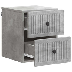 vidaXL Wall-Mounted Bedside Cabinet Concrete Grey 33 x 34.5 x 40 cm 4
