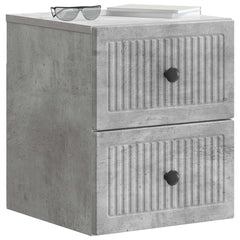 vidaXL Wall-Mounted Bedside Cabinet Concrete Grey 33 x 34.5 x 40 cm 3