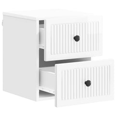 vidaXL Wall-Mounted Bedside Cabinet 2 pcs High Gloss White 6