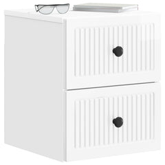 vidaXL Wall-Mounted Bedside Cabinet 2 pcs High Gloss White 3