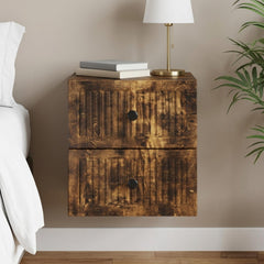 vidaXL Wall-Mounted Bedside Cabinet Smoked Oak 33 x 34.5 x 40 cm 1