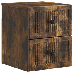 vidaXL Wall-Mounted Bedside Cabinet Smoked Oak 33 x 34.5 x 40 cm 2