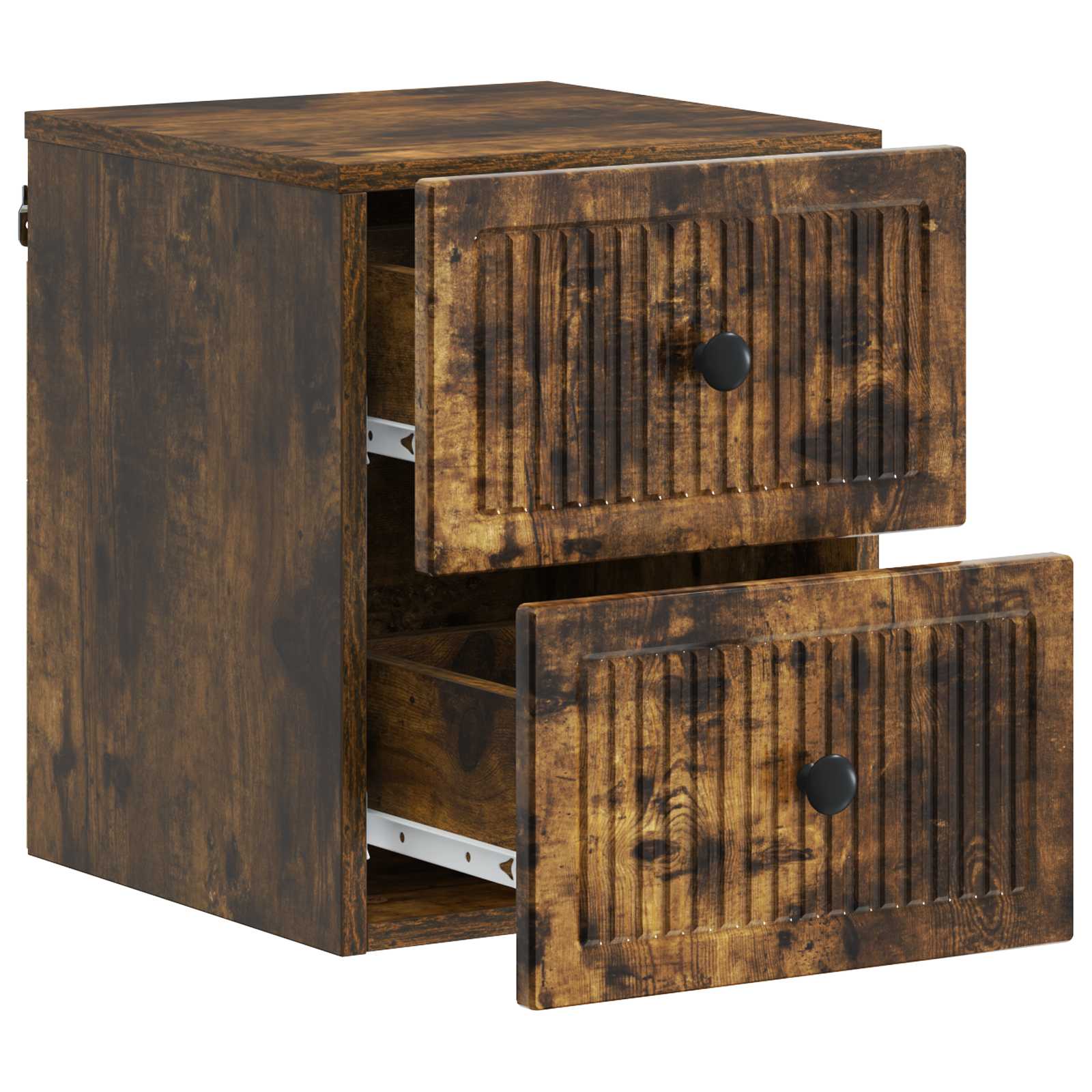 vidaXL Wall-Mounted Bedside Cabinet Smoked Oak 33 x 34.5 x 40 cm 4
