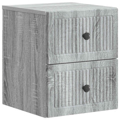 vidaXL Wall-Mounted Bedside Cabinet Grey Sonoma 33 x 34.5 x 40 cm 2