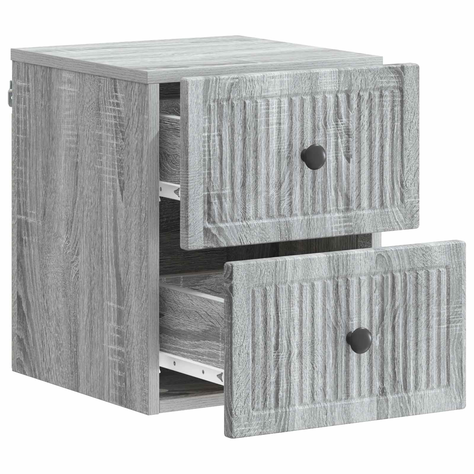 vidaXL Wall-Mounted Bedside Cabinet Grey Sonoma 33 x 34.5 x 40 cm 4